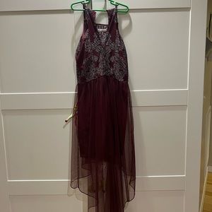 Maroon and sparkly dress